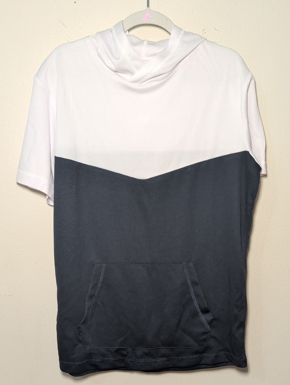 Zyia Active Colorblock Hoodie Navy White Short Sleeve Sporty Comfy Boys Size L